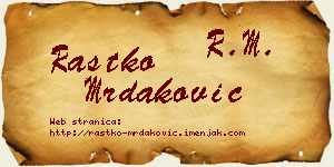 Rastko Mrdaković vizit kartica